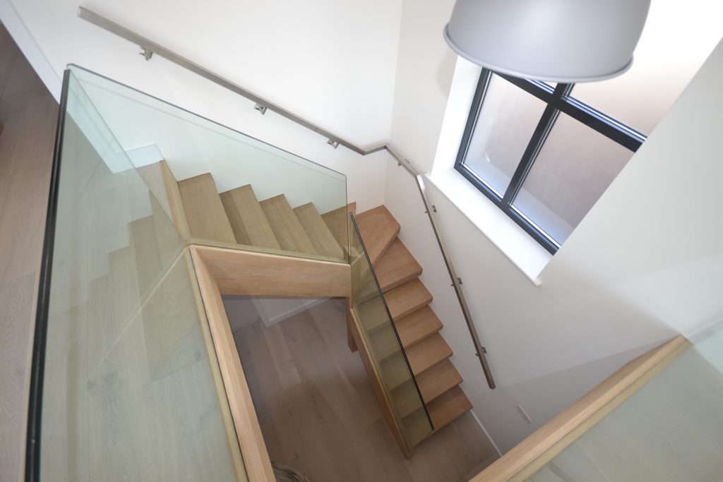 bespoke oak and glass staircase