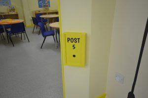 Hand made wooden toys post box