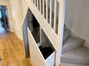 an under stair storage in wittering constructed by JLA joinery